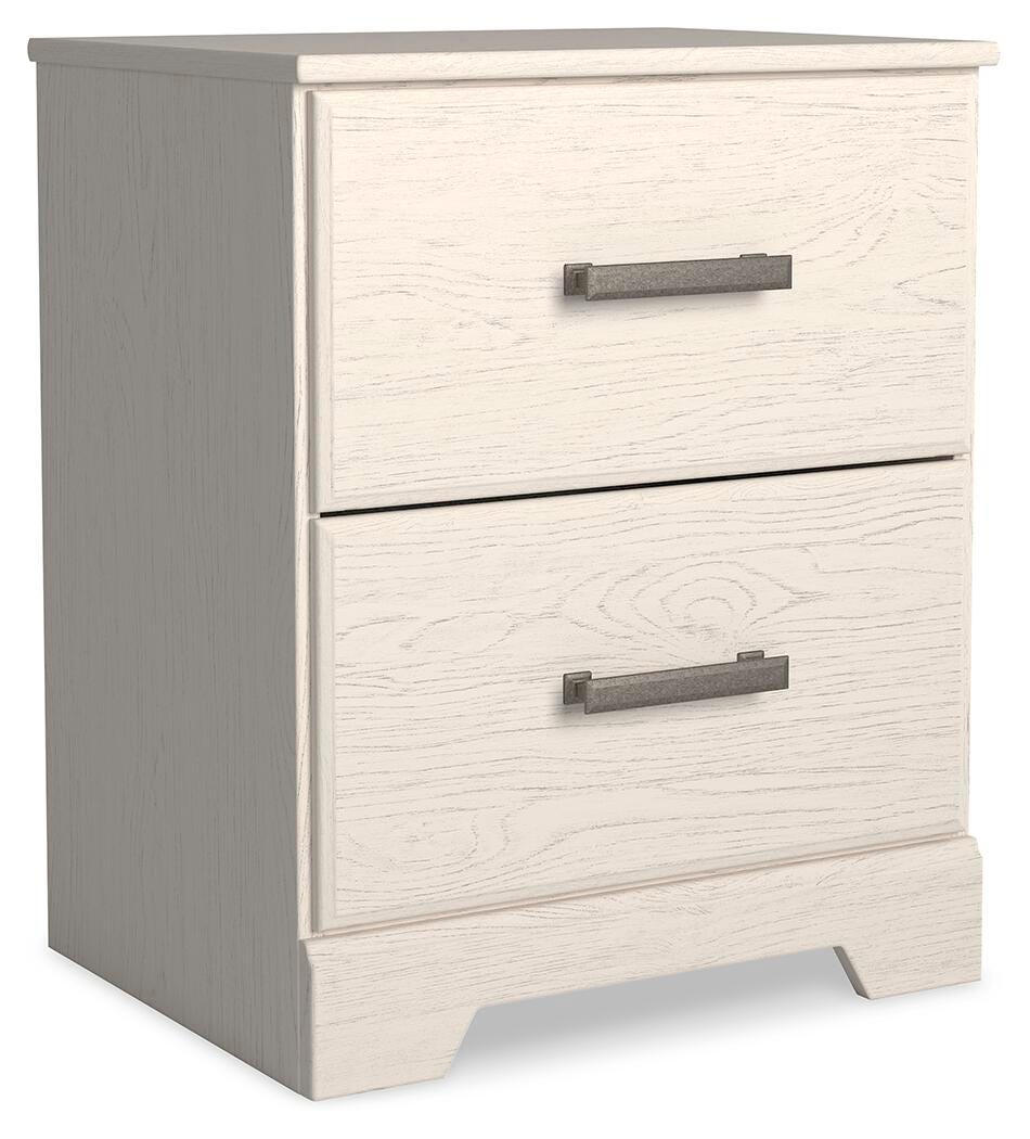Stelsie Panel Bed Set - Full, Mirrored Dresser and Nightstand