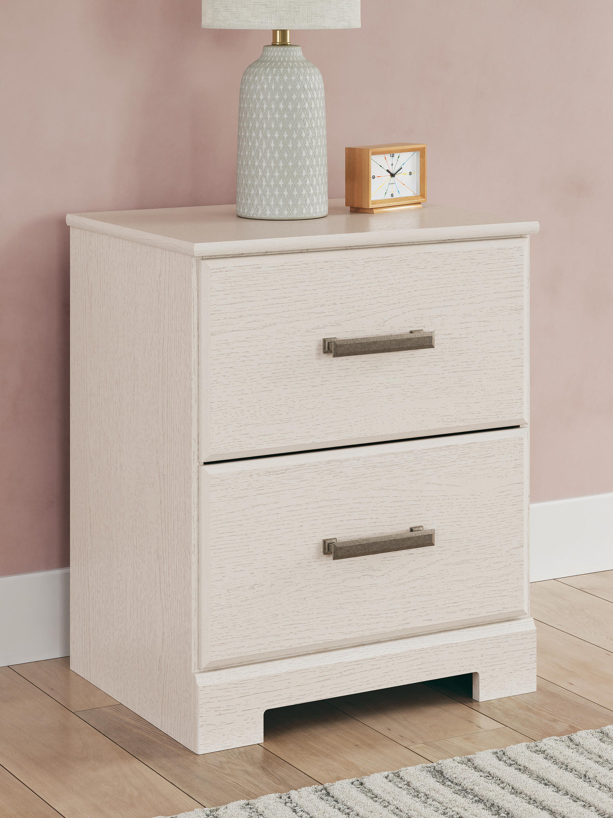 Stelsie King Panel Bed and Nightstand