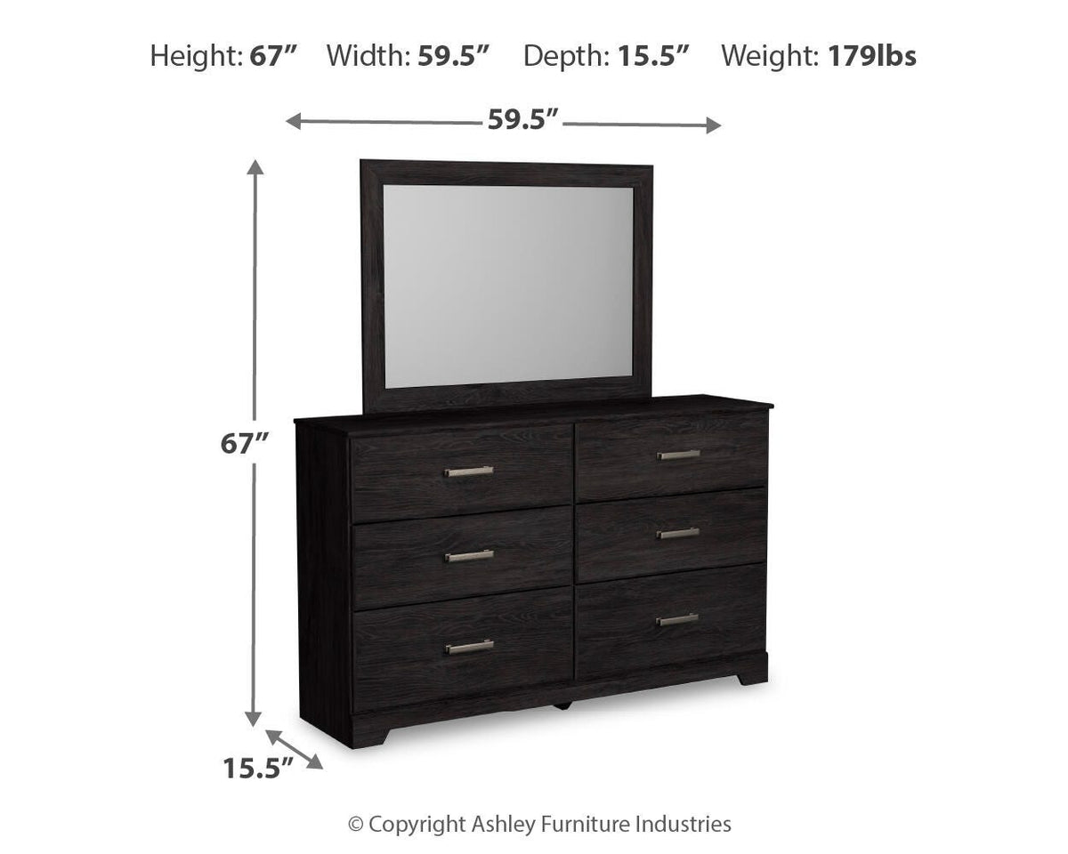 Belachime King Panel Bed, Dresser Mirror and 2 Nightstands