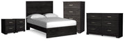 Belachime Full Panel Bed, Dresser, Chest and 2 Nightstands