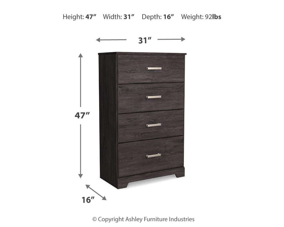 Belachime Full Panel Bed, Dresser, Chest and 2 Nightstands