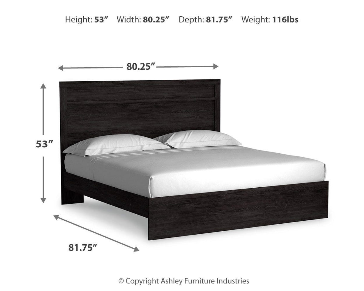 Belachime King Panel Bed, Dresser Mirror and 2 Nightstands