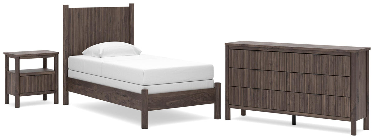 Pamytta Panel Bed Set - Twin, Dresser and Nightstand