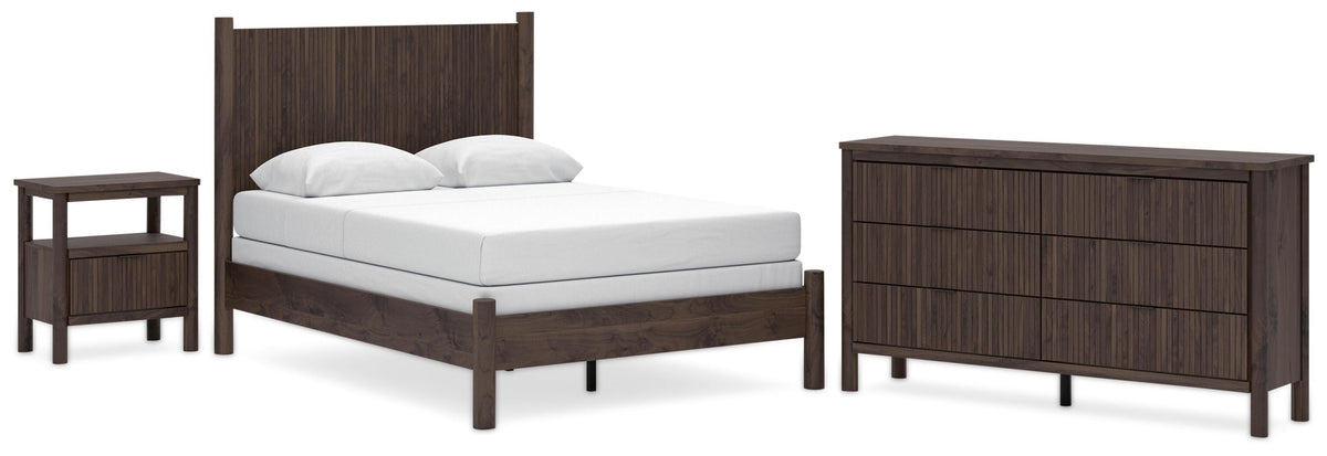 Pamytta Panel Bed Set - Full, Dresser and Nightstand