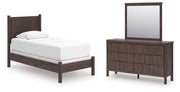Pamytta Twin Panel Bed, Dresser and Mirror