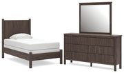 Pamytta Panel Bed Set - Twin, Dresser and Mirror
