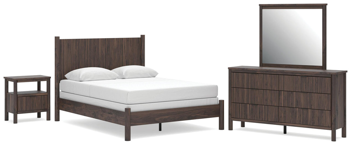 Pamytta Panel Bed Set - Queen, Dresser, Mirror and Nightstand