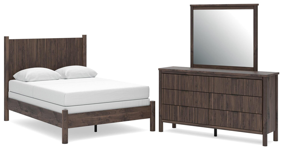 Pamytta Panel Bed Set - Full, Dresser and Mirror