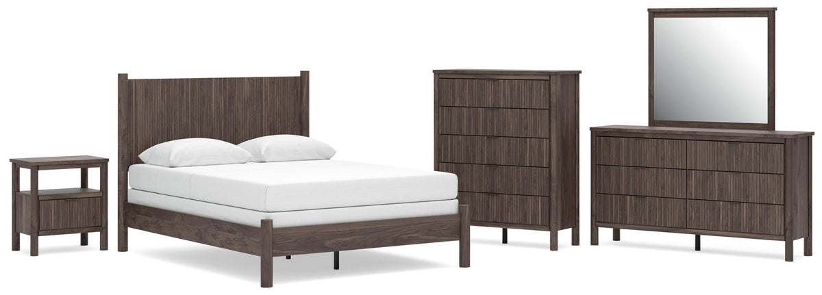 Pamytta Panel Bed Set - Queen, Dresser, Mirror, Chest and Nightstand