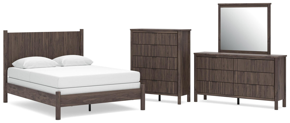 Pamytta Panel Bed Set - Queen, Dresser, Mirror and Chest