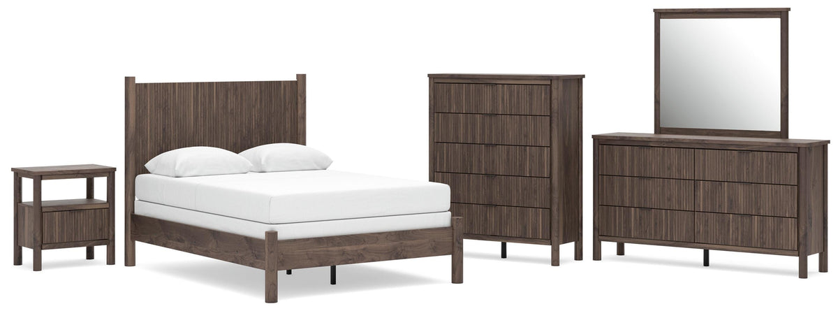 Pamytta Panel Bed Set - Full, Dresser, Mirror, Chest and Nightstand