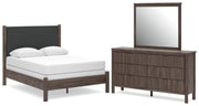 Pamytta Full Upholstered Panel Bed, Dresser and Mirror