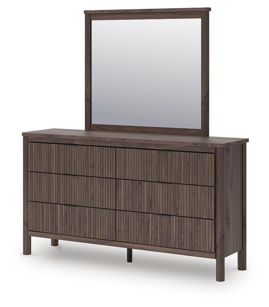 Pamytta Queen Panel Platform Bed, Dresser and Mirror