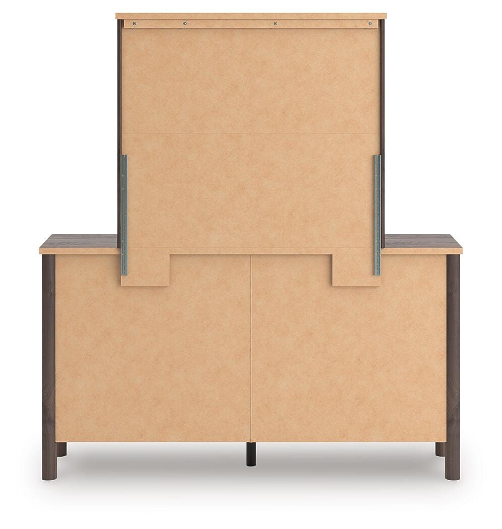 Pamytta Queen Upholstered Platform Bed, Dresser and Mirror