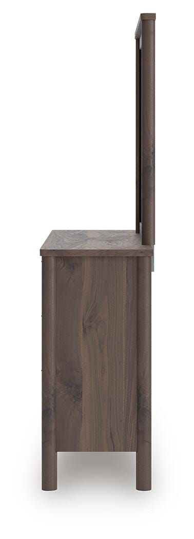 Pamytta Queen Upholstered Platform Bed, Dresser and Mirror