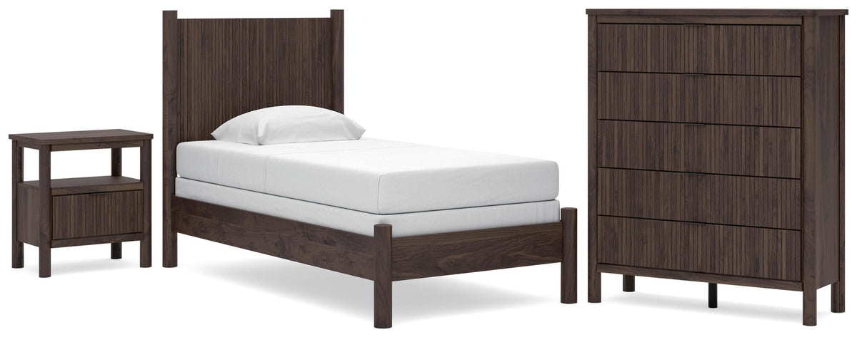 Pamytta Panel Bed Set - Twin, Chest and Nightstand