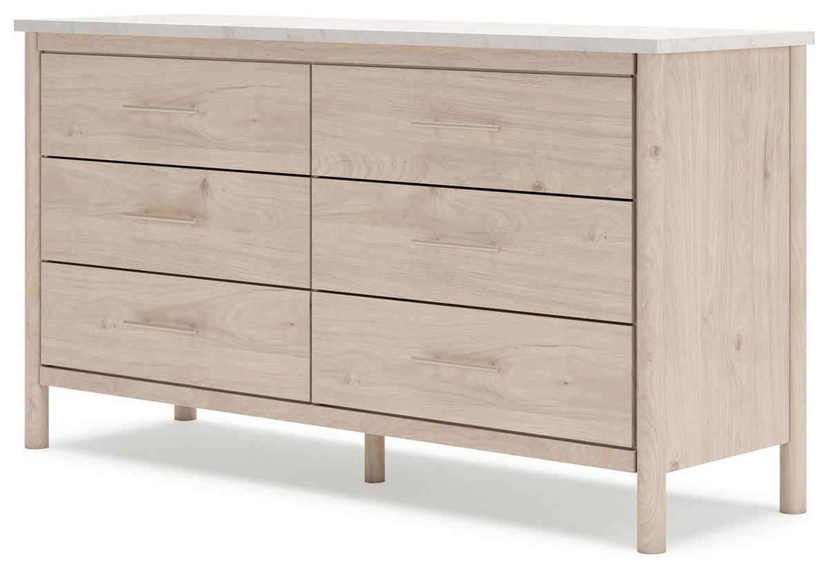 Cadmori Upholstered Panel Bed Set - Queen, Dresser