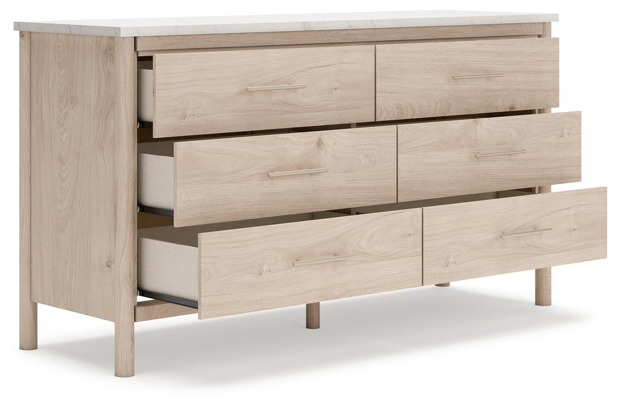 Cadmori Upholstered Panel Bed Set - Queen, Dresser