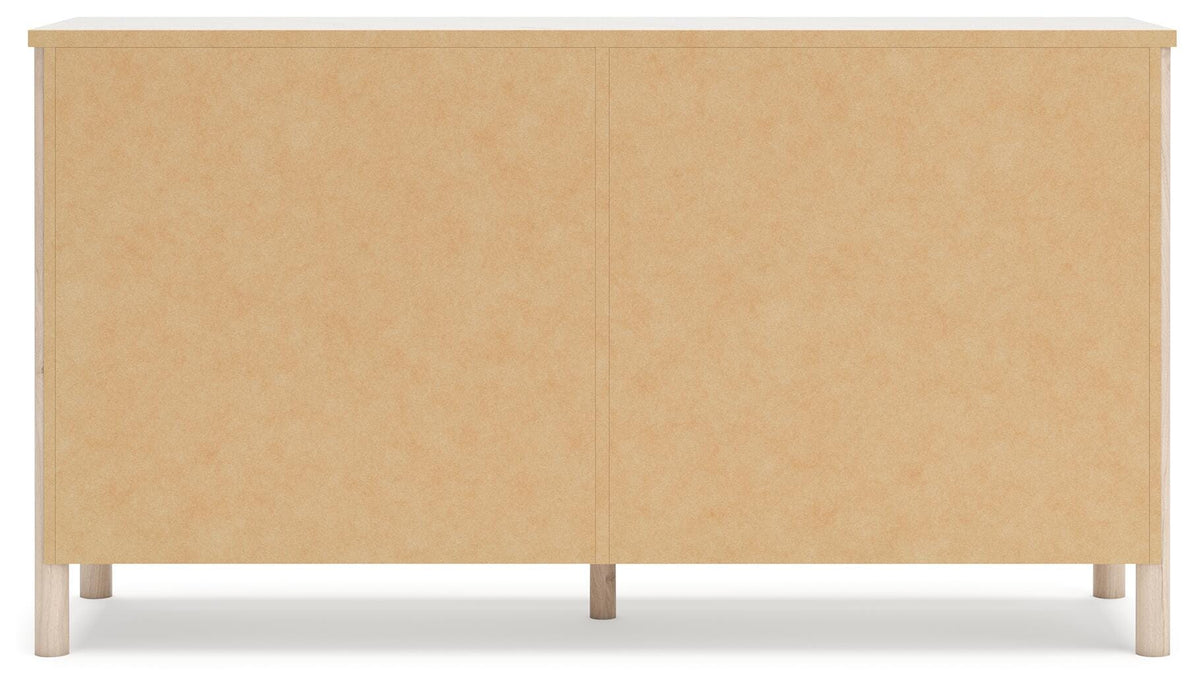 Cadmori Queen Upholstered Panel Bed, Dresser and Nightstand