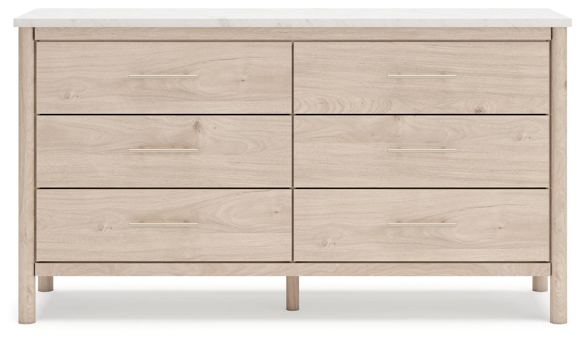 Cadmori Upholstered Panel Bed Set - Queen, Dresser