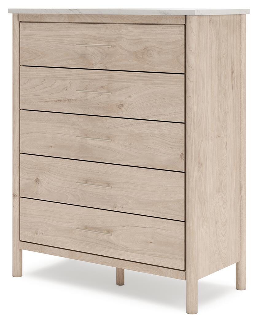 Cadmori Upholstered Panel Bed Set - Queen, Dresser, Mirror, Chest and 2 Nightstands