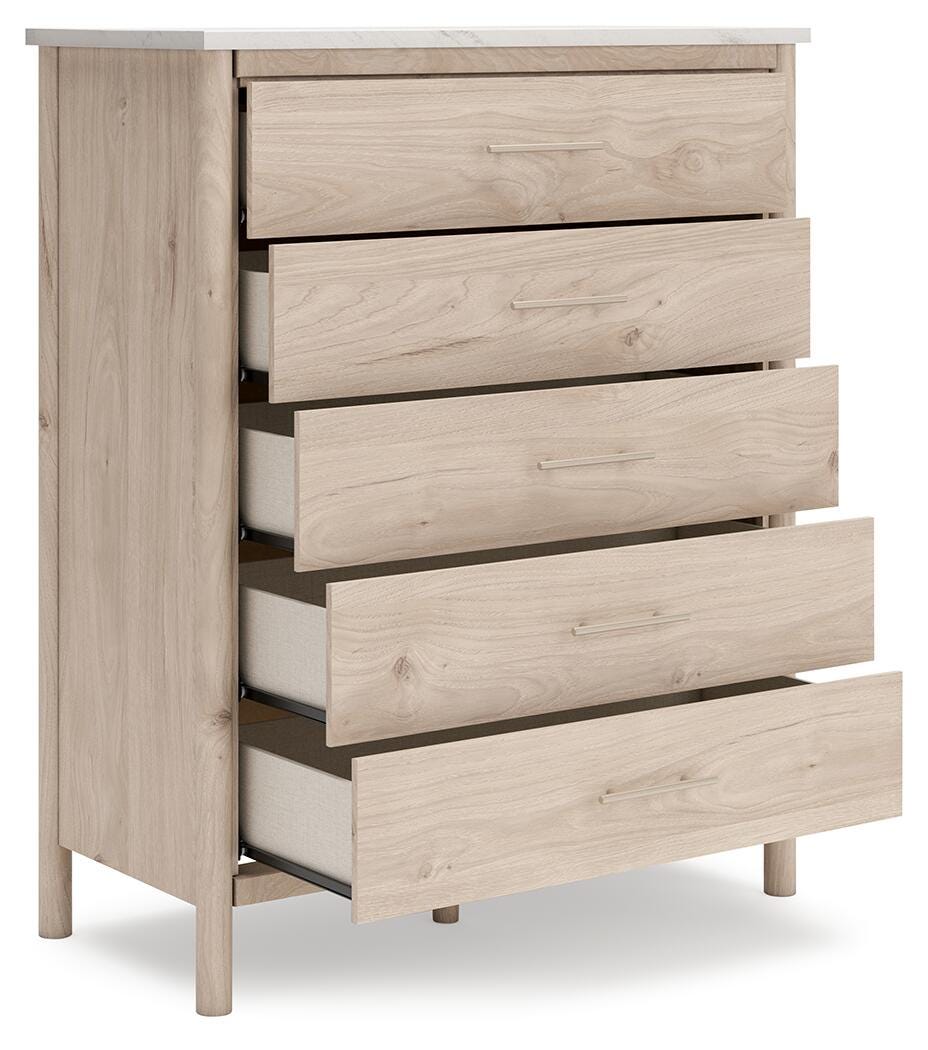 Cadmori Upholstered Panel Bed Set - Queen, Dresser, Mirror, Chest and 2 Nightstands