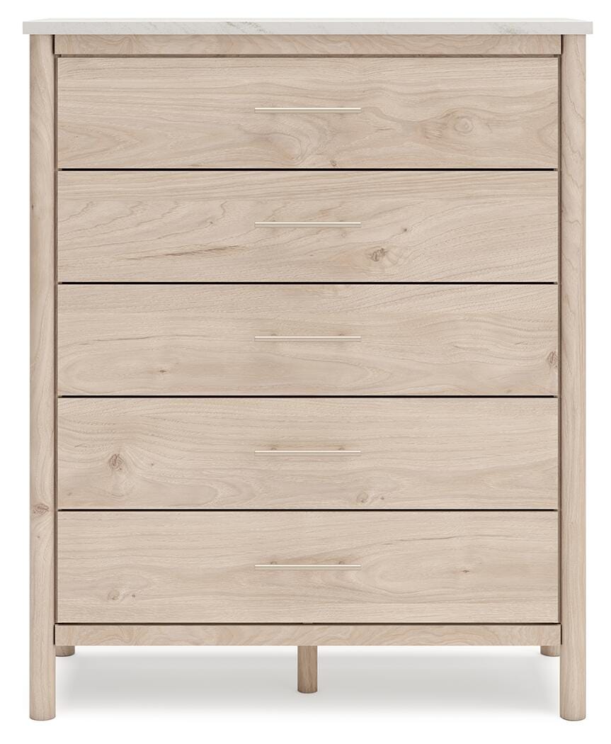 Cadmori Upholstered Panel Bed Set - Queen, Dresser, Mirror, Chest and 2 Nightstands