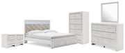 Altyra King Platform Storage Bed, Dresser, Mirror, Chest and 2 Nightstands