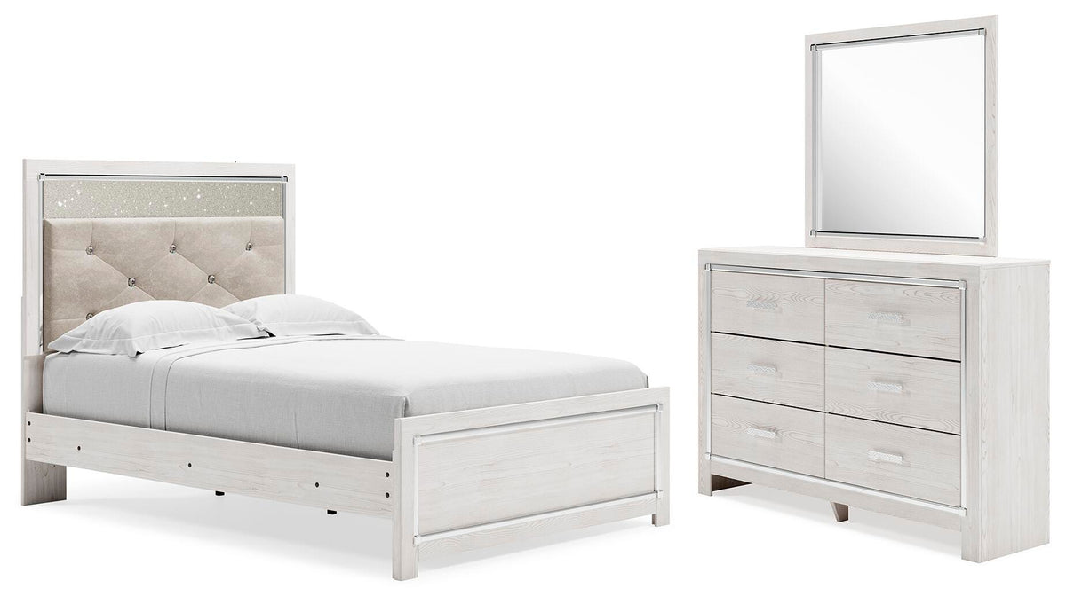 Altyra Panel Bed Set - Full, Mirrored Dresser