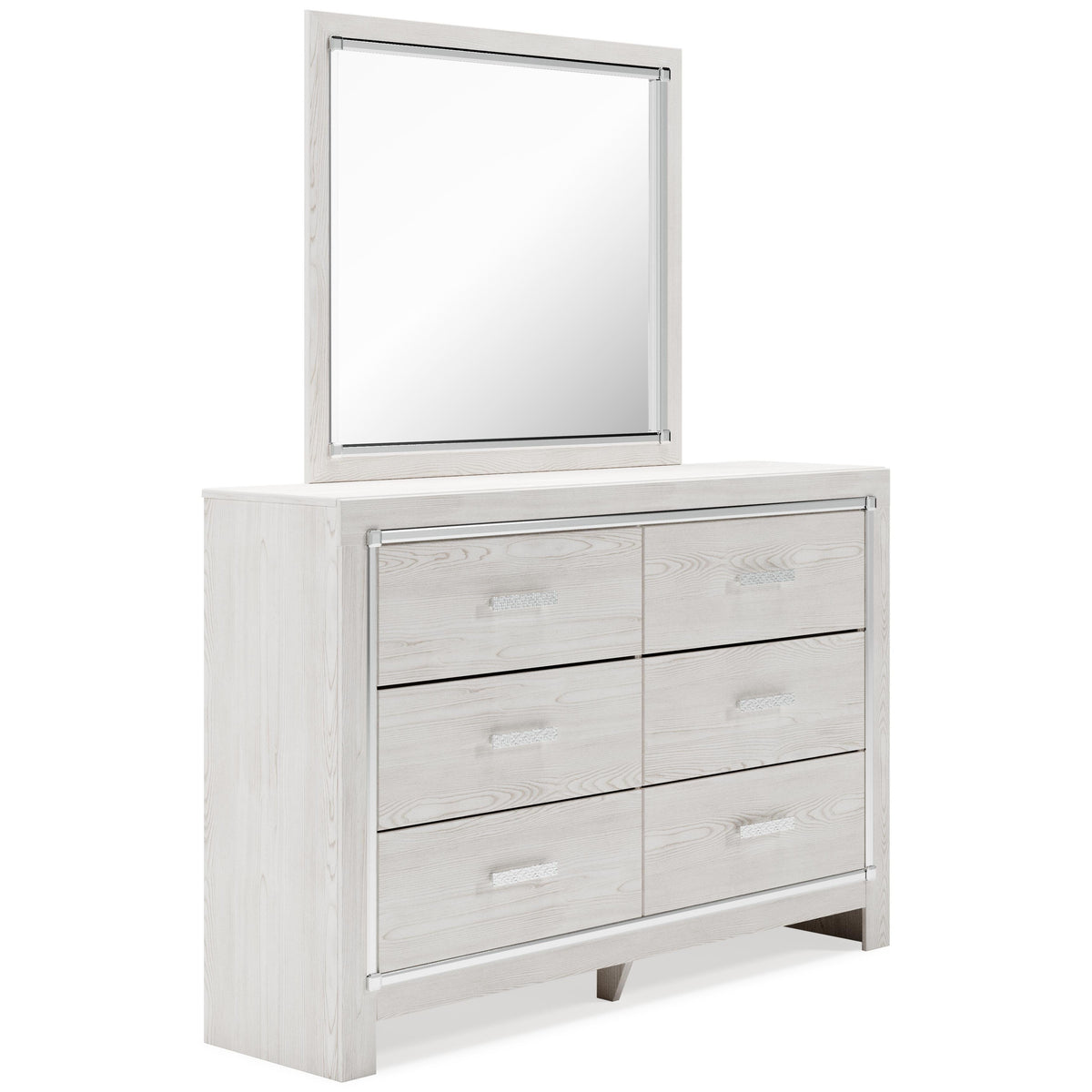 B2640 Panel Headboard Set - King, Mirrored Dresser