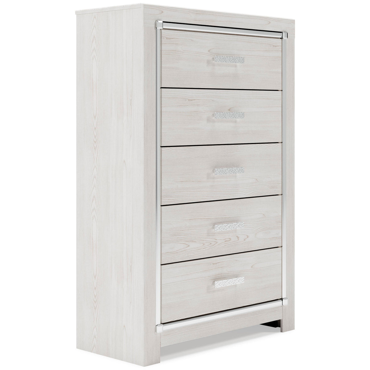 Altyra Panel Bed Set - King, Mirrored Dresser and Chest