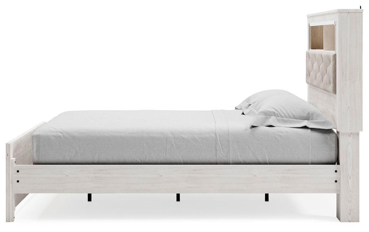Altyra Queen Upholstered Panel Bed, Dresser and Mirror