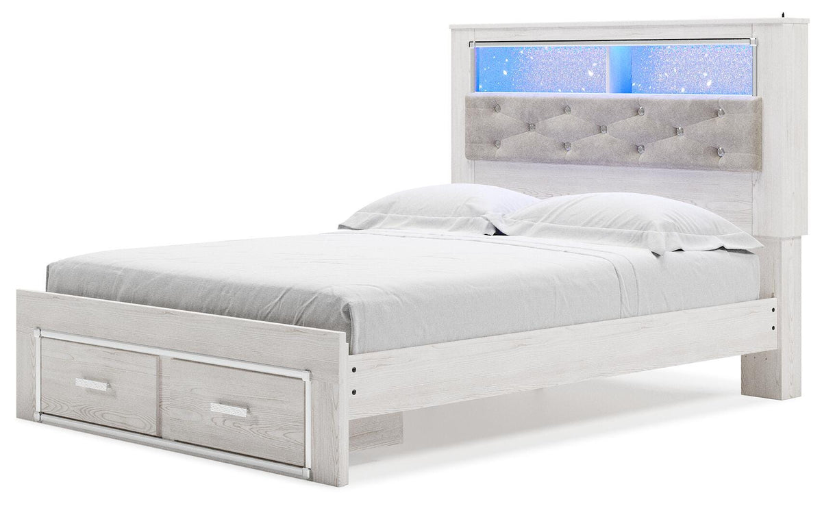 Altyra Queen Bookcase Storage Bed, Dresser and Mirror