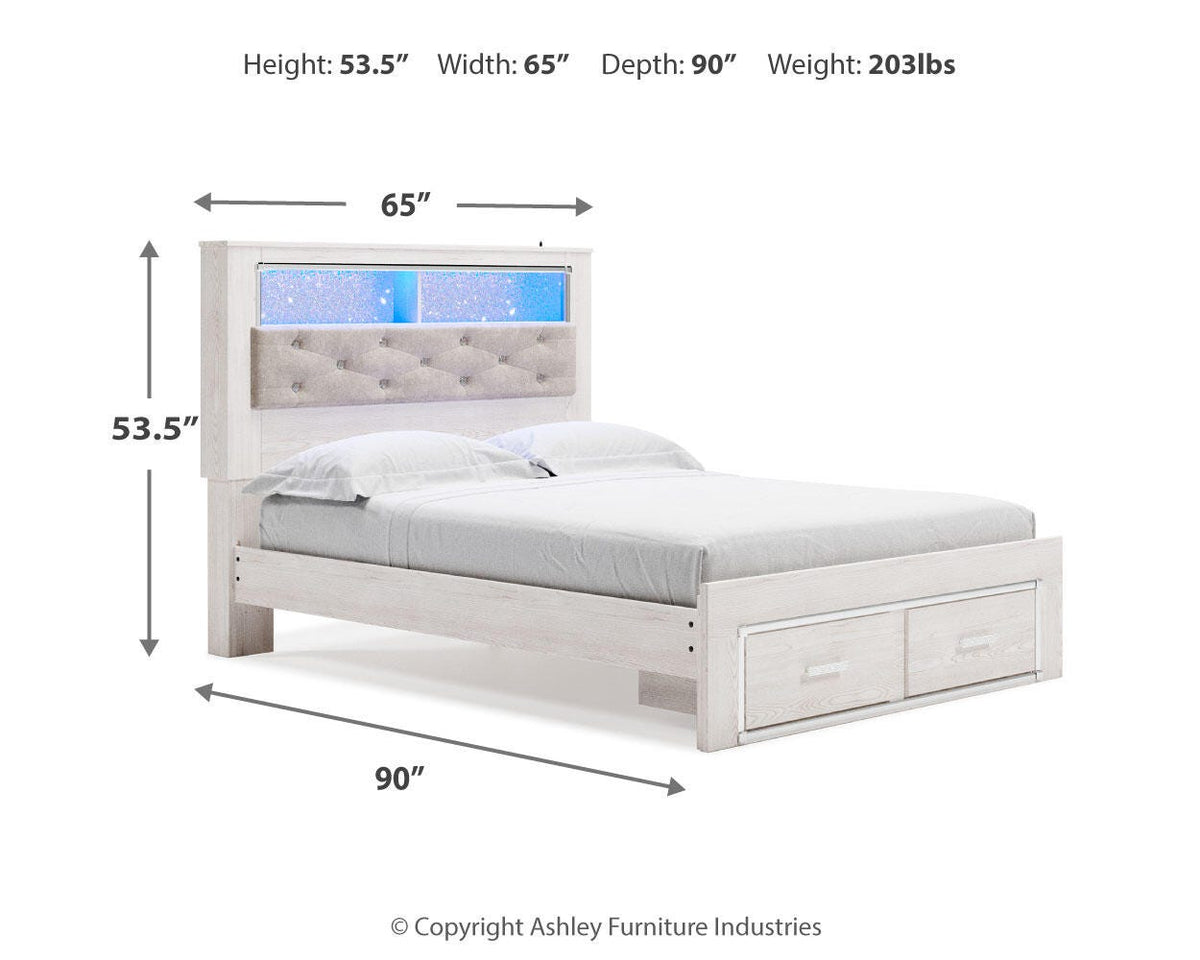Altyra Queen Bookcase Storage Bed, Dresser and Mirror
