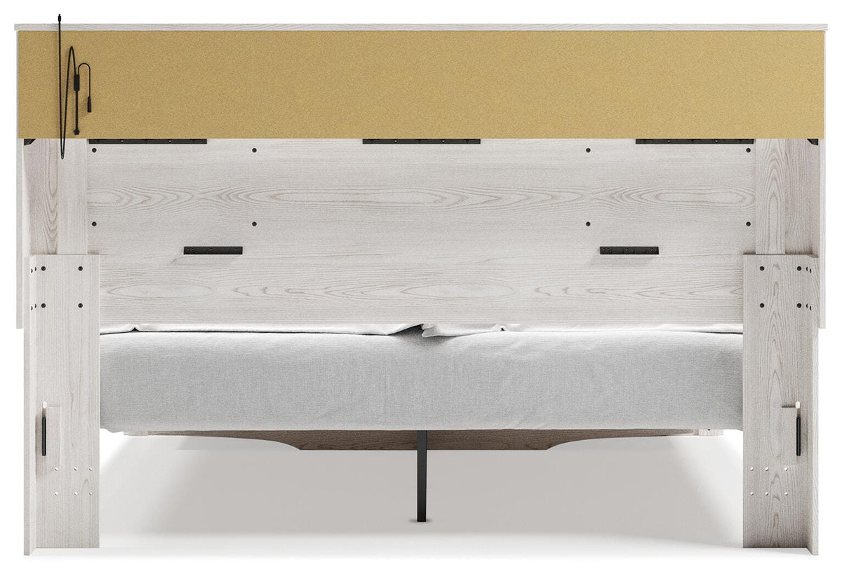 Altyra Queen Upholstered Bookcase Bed with Storage