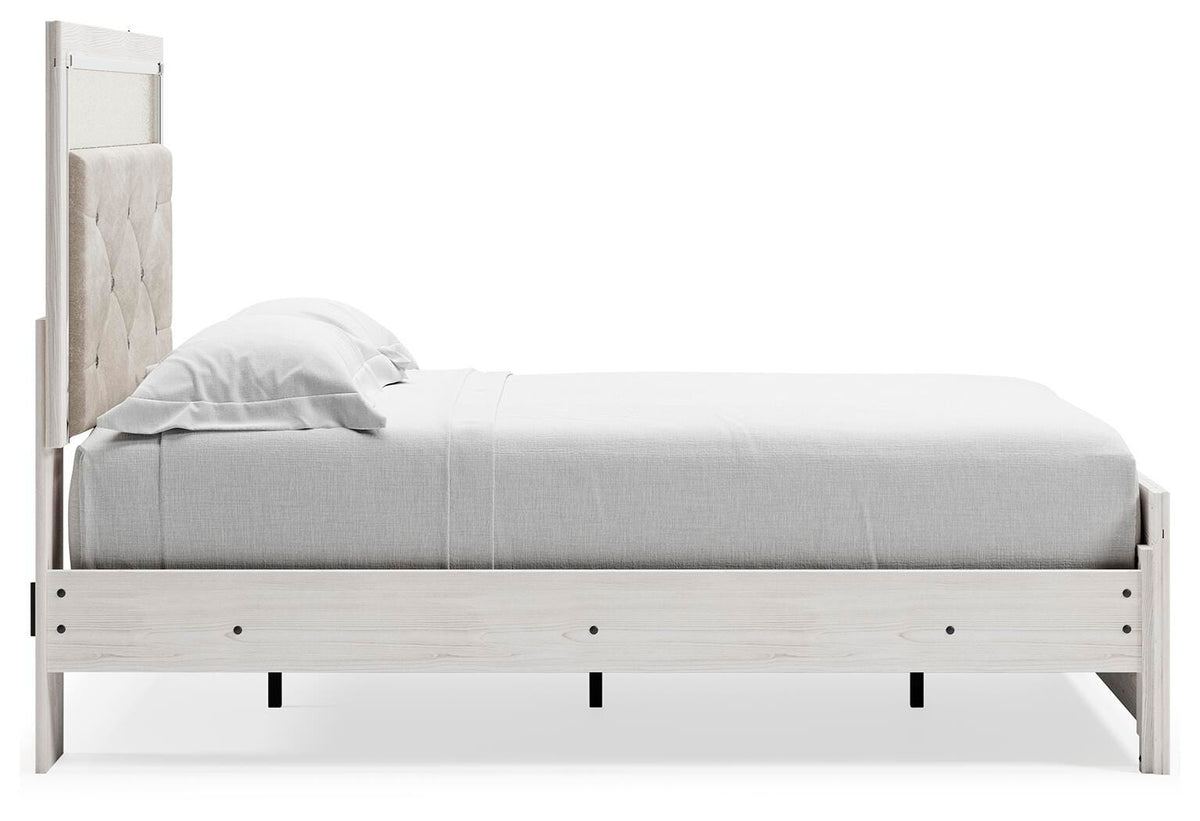 Altyra Full Upholstered Panel Bed, Dresser, Mirror, Chest and Nightstand