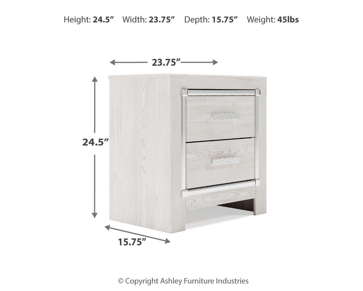 Altyra Full Upholstered Panel Bed, Dresser, Mirror, Chest and Nightstand