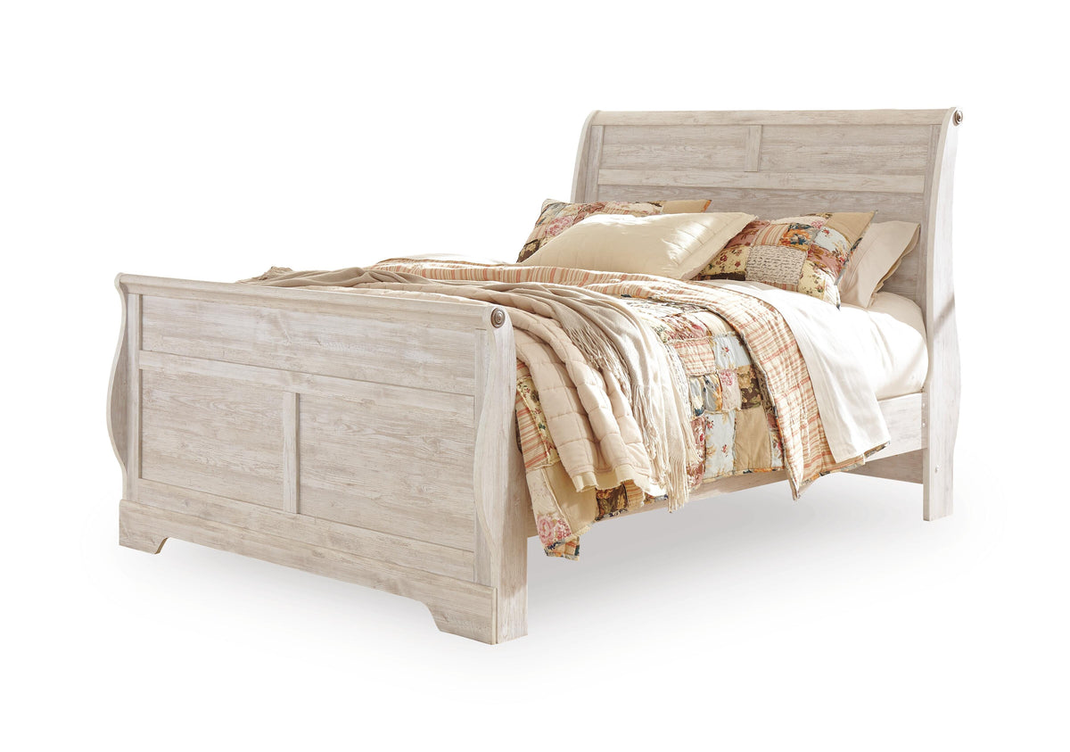 Willowton Queen Sleigh Bed, Dresser and Mirror