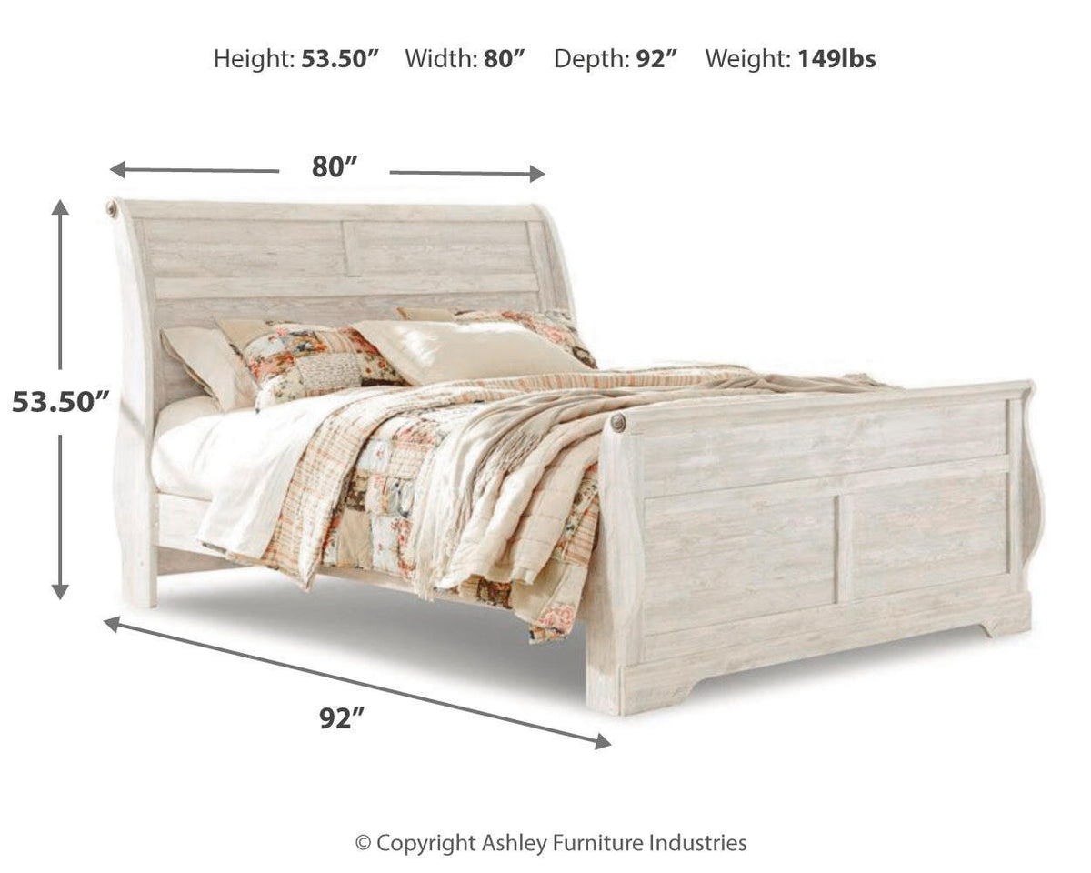 Willowton Queen Sleigh Bed