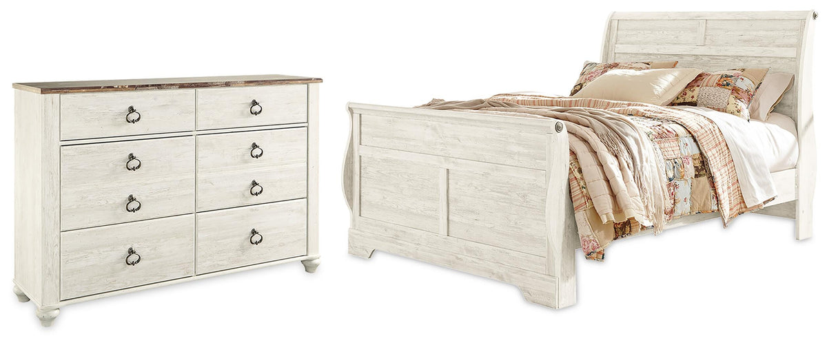 Willowton Queen Sleigh Bed with Dresser