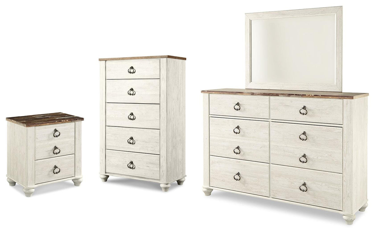Willowton Dresser, Mirror, Chest and Nightstand
