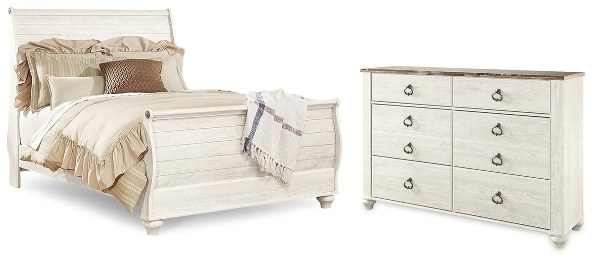 Willowton Queen Sleigh Bed and Dresser