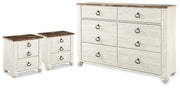 Willowton Dresser and 2 Nightstands