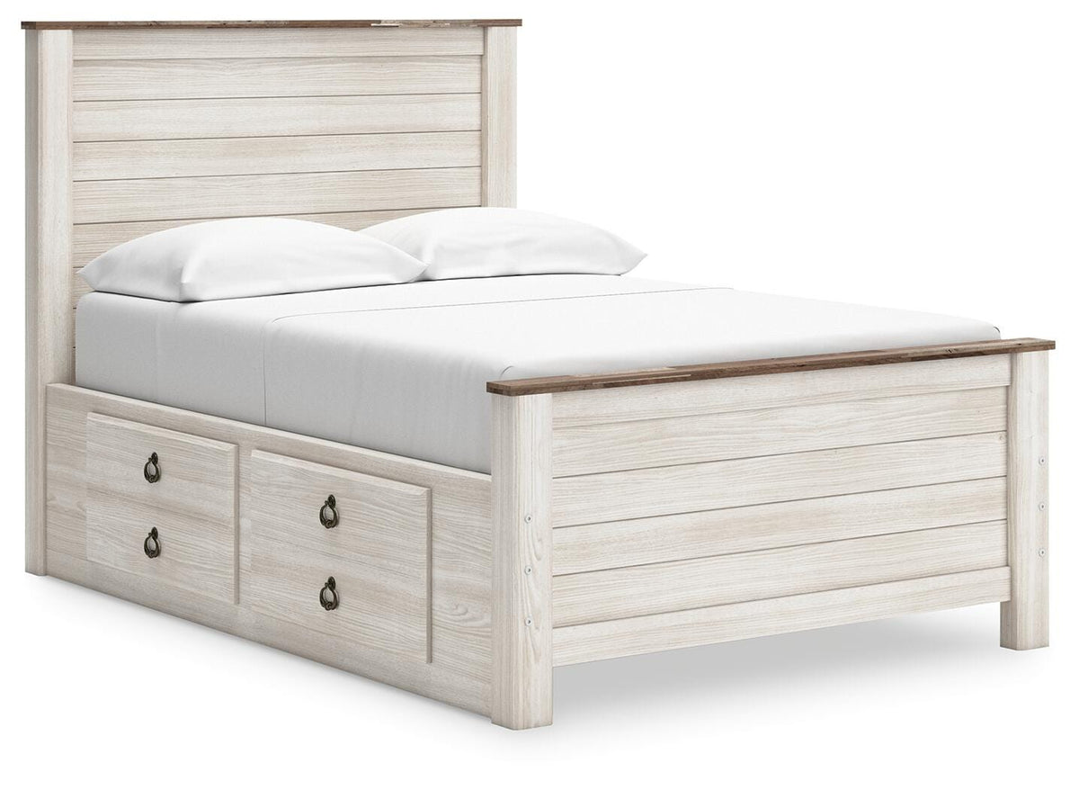 Willowton Panel Bed with 2 Storage Drawers - Full