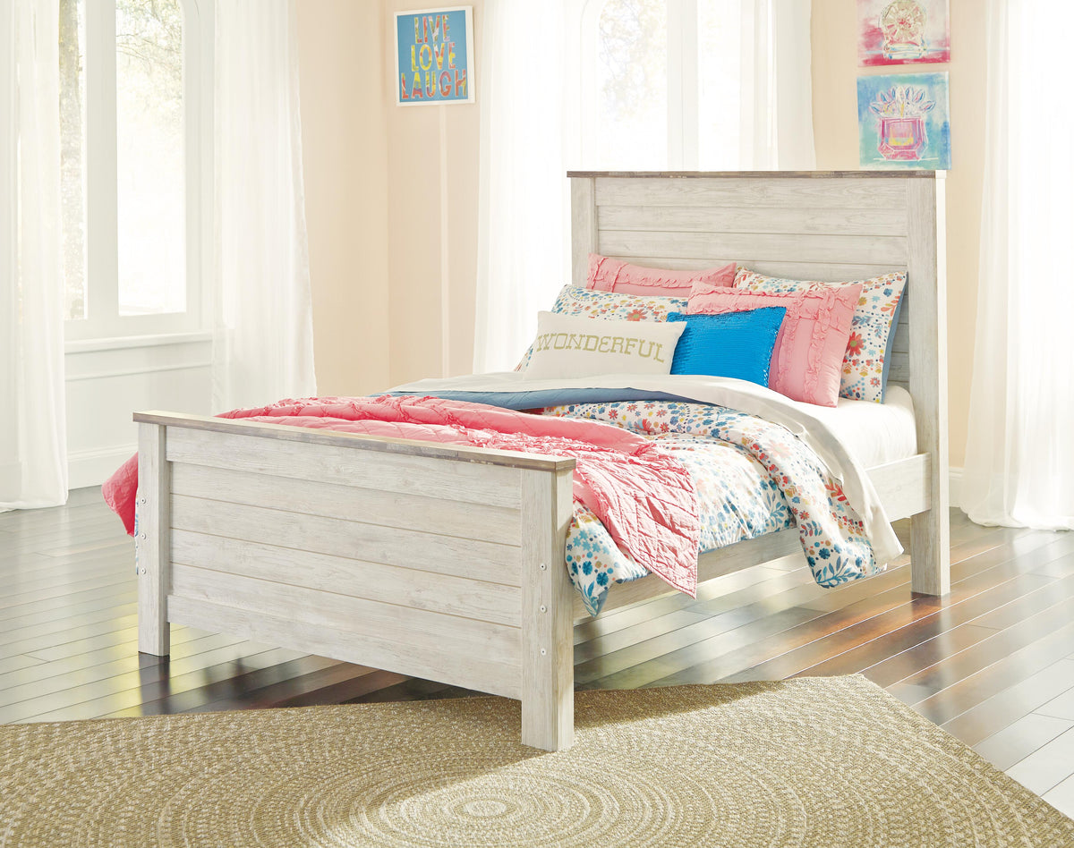 Willowton Full Panel Bed, Dresser, Mirror, Chest and Nightstand