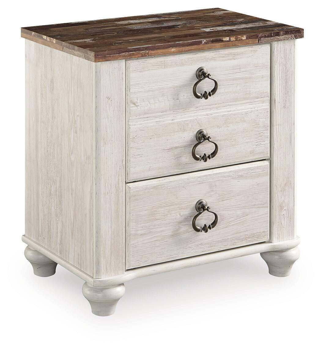 Willowton King Sleigh Bed and 2 Nightstands