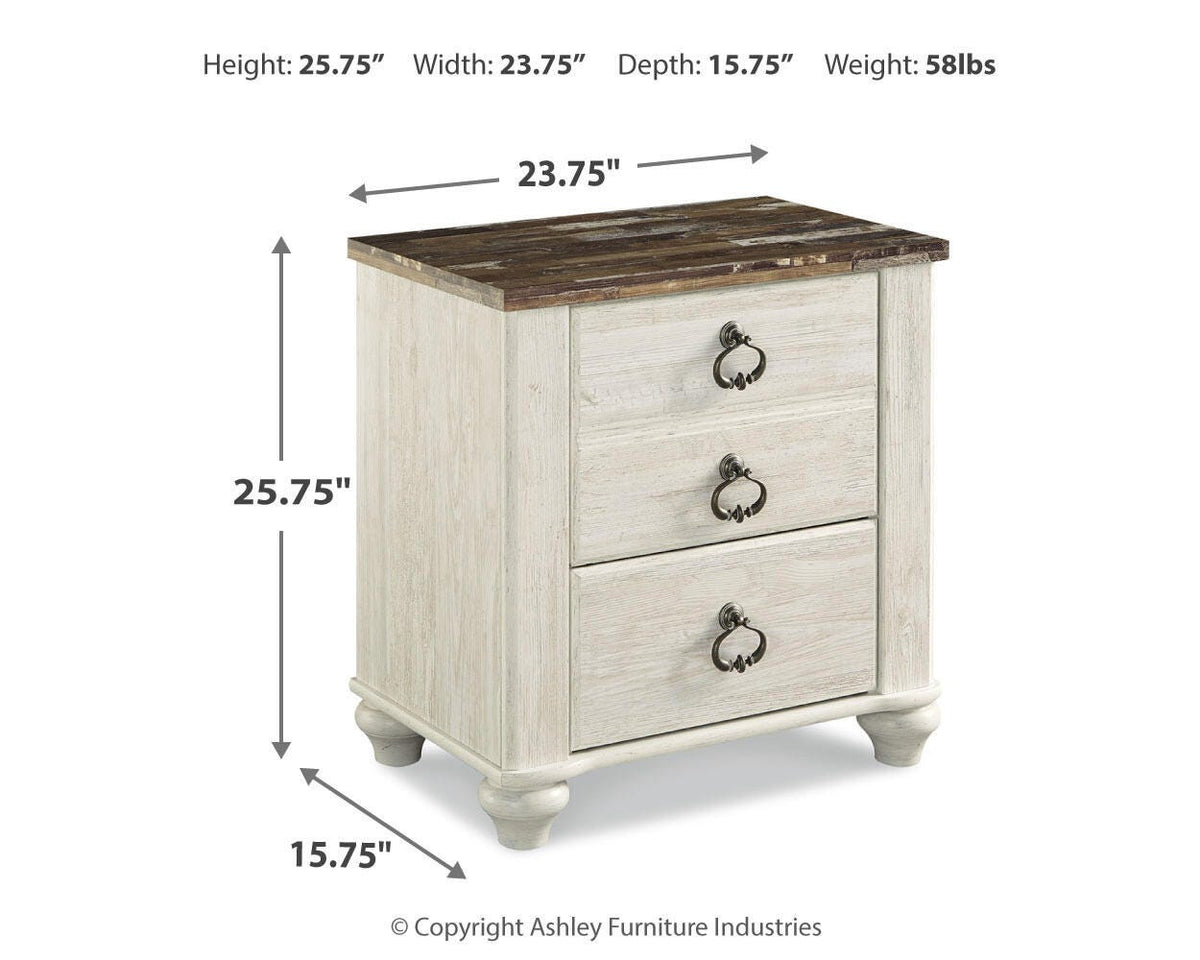 Willowton Queen Sleigh Bed, Chest and Nightstand