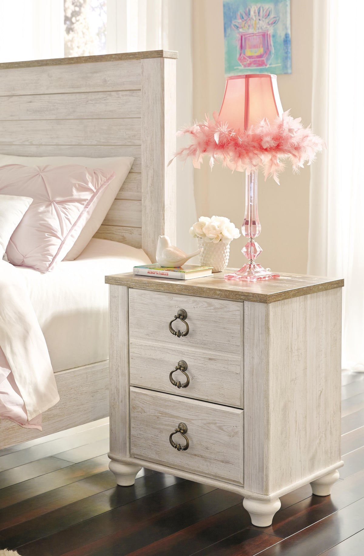 Willowton Full Panel Bed with Storage and Nightstand
