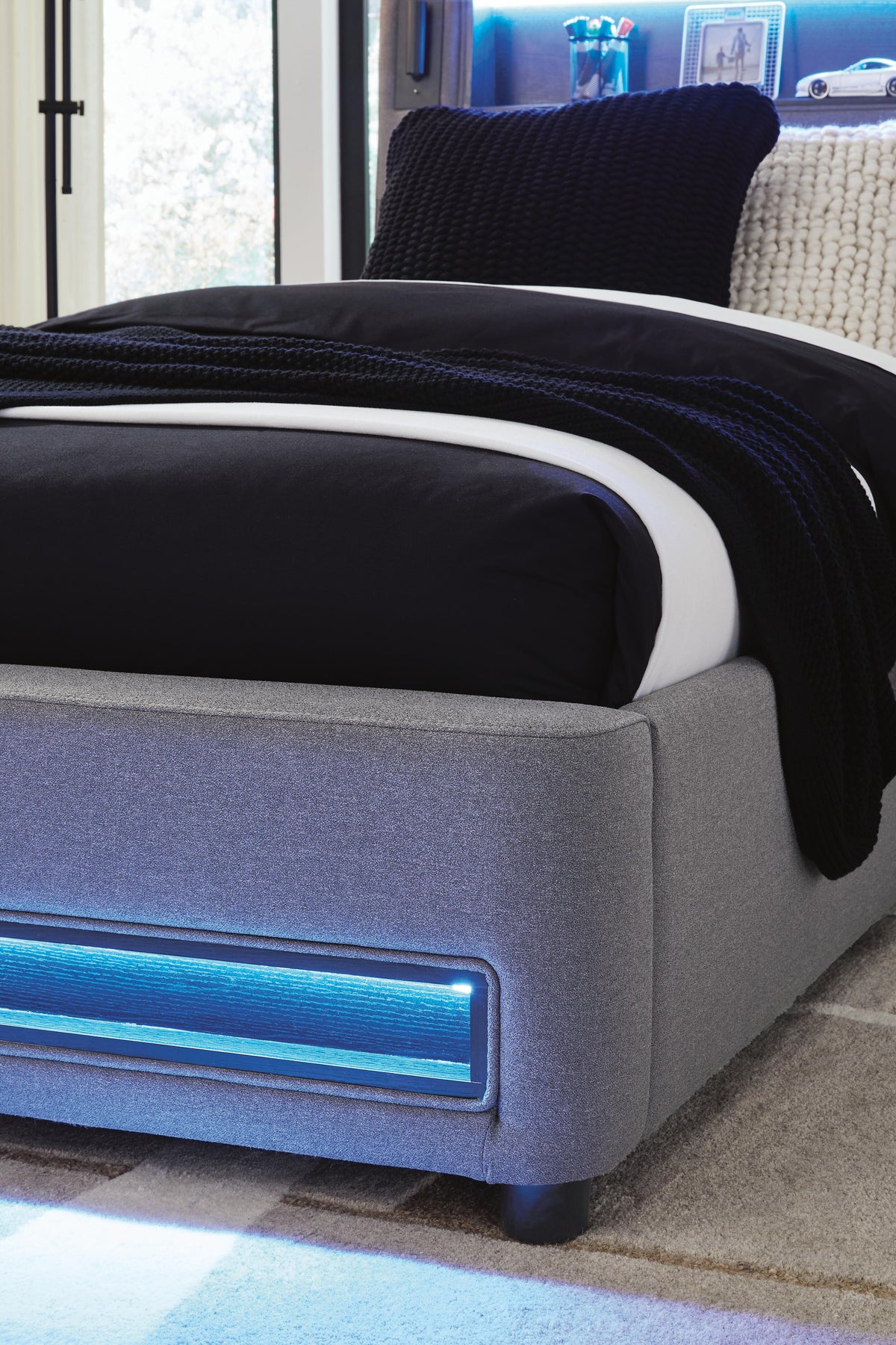 Finigale Upholstered Bed with Wireless Audio