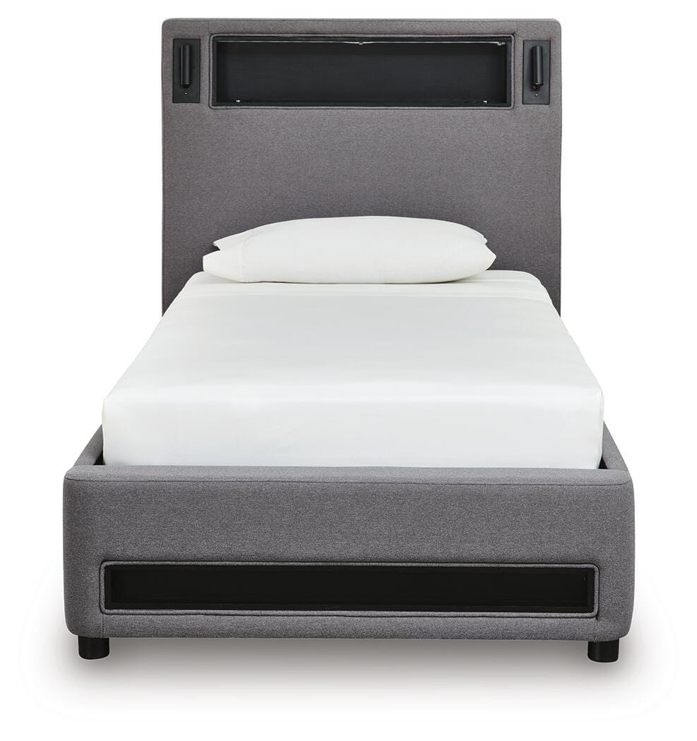 Finigale Upholstered Bed with Wireless Audio